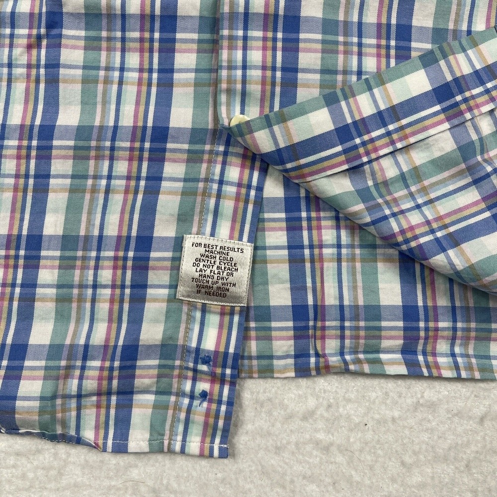Peter Millar Shirt Mens Large Plaid Multicolor Pastel Party Office Casual Preppy - Picture 7 of 13